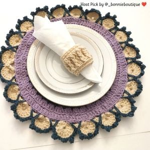 🍽️Set of 2 placemats+ 2 napkin holder, Sousplat